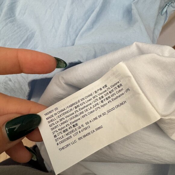 THEORY Good Linen Shirt Dress Size 0 - Picture 6 of 7